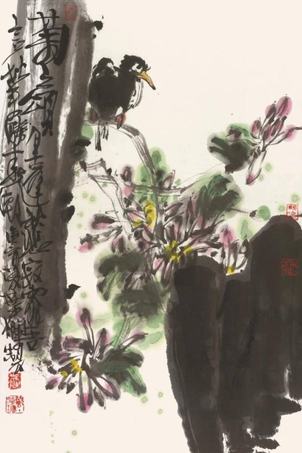 聚宝盆 “笔墨关纽在于水”——叶烂《菊之颂》作品