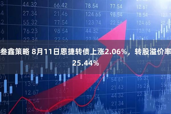 叁鑫策略 8月11日恩捷转债上涨2.06%，转股溢价率25.44%